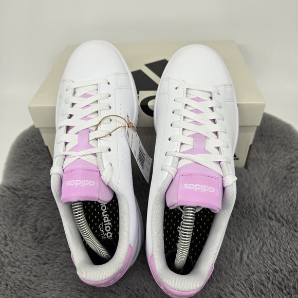 New adidas Advantage 'White Bliss Lilac' Women's Shoes Size 8.5 - Picture 5 of 7